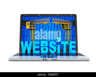 Sito web di astratto e gru (fatto in 3D rendering) Foto Stock