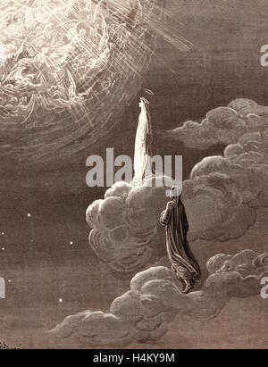 Beatrice e Dante è salita al quinto cielo, da Gustave Doré, 1832 - 1883, francese. Incisione per la Divina Commedia Foto Stock