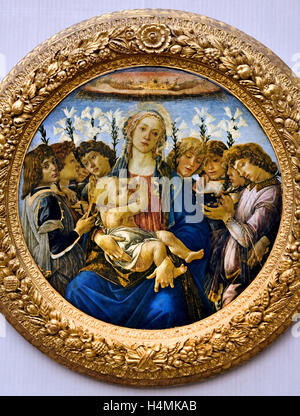 Maria con il bambino e il canto degli angeli 1477 Sandro Botticelli (1445-1510) Italia Italiano Foto Stock