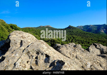 Paesaggio di montagna vicino a Cuglieri, regione di Oristano, Sardegna, Italia Foto Stock