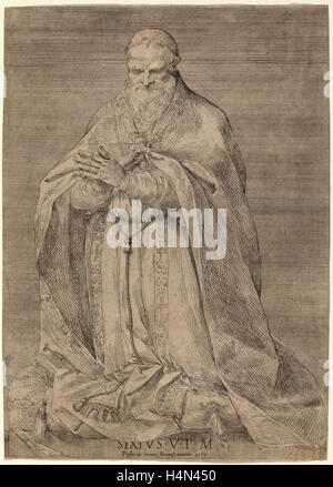 Prospero Bresciano (italiano, attivo 1589), Papa Sisto V, 1589, attacco Foto Stock