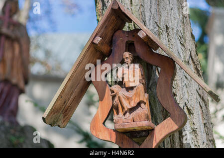 Legno di San Marco Evangelista Santuario, Naleczow, Polonia Foto Stock