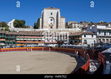 La piazza principale di Chinchon convertito in arena durante la celebrazione che ha luogo ogni anno, Chinchon, Spagna Foto Stock