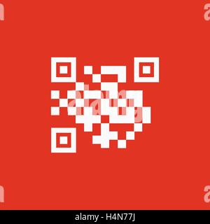 Il codice QR icona. Link URL e simbolo. Appartamento Illustrazione Vettoriale