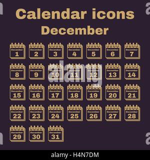 L'icona del calendario. Dicembre simbolo. Appartamento Illustrazione Vettoriale