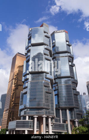 Lippo Center twin tower di grattacieli in Admiralty sull isola di Hong Kong in Hong Kong, Cina. Foto Stock