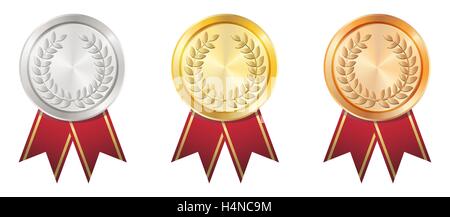 Un oro argento bronzo emblema Illustrazione Vettoriale