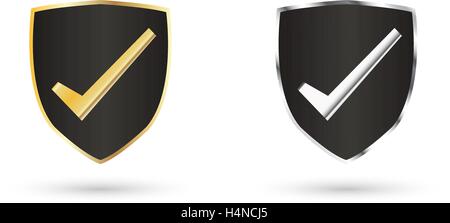 Protezione con icona a destra Illustrazione Vettoriale