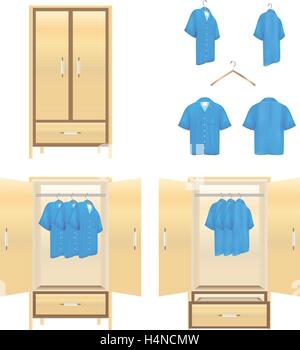 Guardaroba con camicia Illustrazione Vettoriale