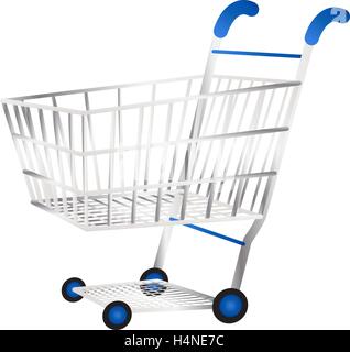 Carrello spesa su sfondo bianco Illustrazione Vettoriale