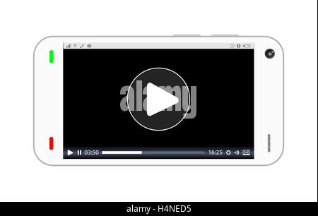 Smartphone la riproduzione di un video in streaming Illustrazione Vettoriale