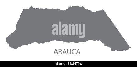 Arauca Colombia mappa in grigio Illustrazione Vettoriale