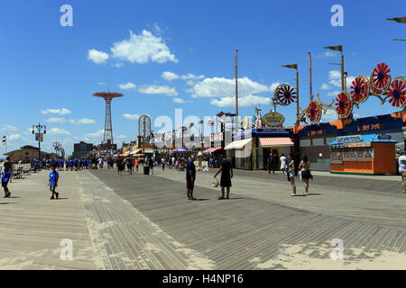 Coney Island boardwalk Brooklyn New York City Foto Stock