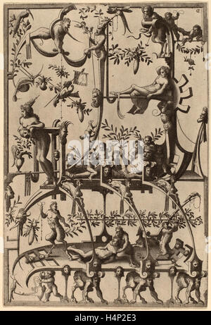 Cornelis Floris II (fiammingo, 1514 - 1575), Ornamento, 1557, di attacco e di incisione Foto Stock