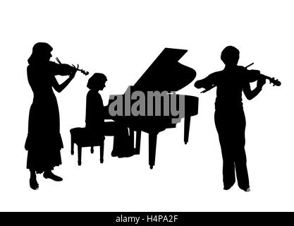 Concerto per due violini e pianoforte Foto Stock