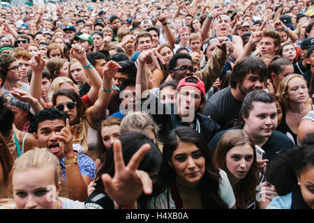 Folla atmosfera a Bumbershoot Festival il 5 settembre 2015 a Seattle, Washington. Foto Stock