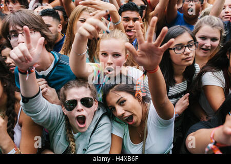 Folla atmosfera a Bumbershoot Festival il 5 settembre 2015 a Seattle, Washington. Foto Stock
