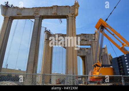 Sesto Street Bridge,viadotto,costruzione,demolizione,ristrutturazione,di Los Angeles, California, Stati Uniti d'America,sesto street bridge,fiume crossing Foto Stock