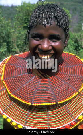 Pokot girl, Kenya, Africa Foto Stock