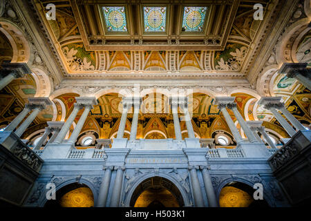 L'interno del Thomas Jefferson edificio della Biblioteca del Congresso a Washington, DC. Foto Stock