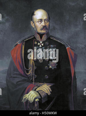 MIKHAIL GORCHAKOV (1793-1861) Russo comandante militare, dipinta da Jan Kanieski nel 1860) Foto Stock