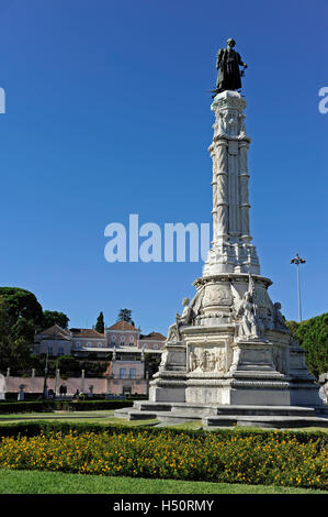 Palacio de Belem, Belem Palace, residenza del Presidente della Repubblica, Alfonso de Albuquerque colonna nel giardino, Belem Foto Stock