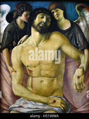 Il Cristo morto sostenuto da due angeli in lutto 1475 1475 da Giovanni Bellini 1430/1435 -1516 Venezia pittore xv secolo Italia Italiano Foto Stock