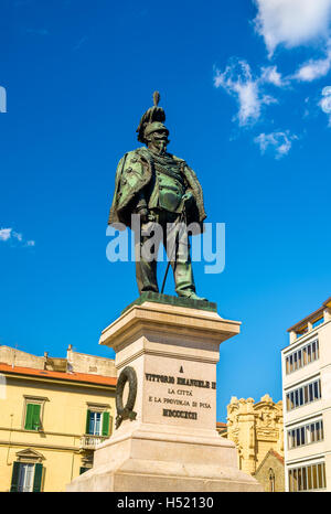 Statua di Vittorio Emanuele II in Pisa - Italia Foto Stock