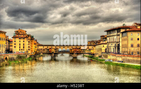 Il Ponte Vecchio a Firenze - Italia Foto Stock