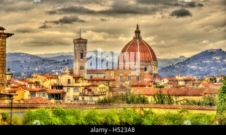 Vista della cattedrale di Santa Maria del Fiore a Firenze, ho Foto Stock