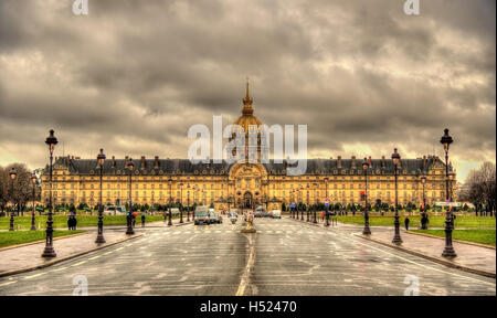 Vista di Les Invalides a Parigi, Francia Foto Stock