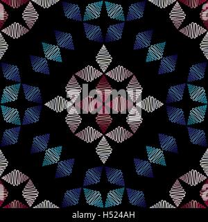 Astratta disegnata a mano pattern. Inverno ornamento vettore sfondo senza giunture. Illustrazione Vettoriale