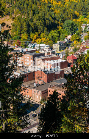 Deadwood dal Monte Moriah cimitero, Deadwood, Black Hills, South Dakota. Foto Stock