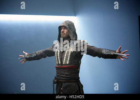 Assassin's Creed è un imminente, di caratteristica-lunghezza motion picture, sulla base della premiata serie di lo stesso nome. Essa è prodotta da stelle e Michael Fassbender come Aguilar, del XV secolo ha un assassino spagnolo e il suo presente giorno discendente Callum Lynch. Diretto da Justin Kurzel e prodotto da Ubisoft Motion Pictures e Frank Marshall, il film sarà rilasciato dal ventesimo secolo Fox per una prevista 21 dicembre 2016 data di rilascio, Questa fotografia è per il solo uso editoriale ed è il copyright del film company e/o il fotografo assegnato dal film o società di produzione e può solo essere ri Foto Stock