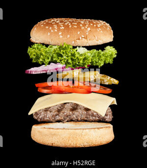 Deliziose grigliate di burger Foto Stock