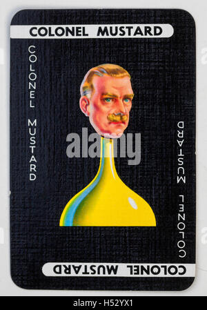 Il Colonello Mustard carta da gioco da un'annata Gioco del CLUEDO Foto Stock