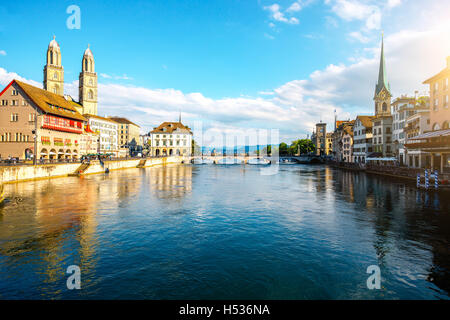 Paesaggio urbano vista nella città di Zurigo Foto Stock