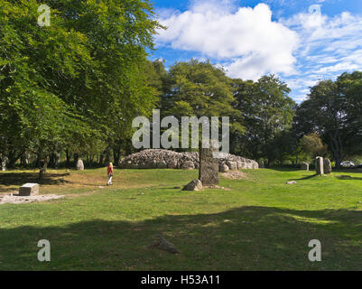 Dh Balnuaran di clava Culloden Moor Inverness Shire Clava Cairns età del bronzo cairn passaggio Scozia tomba neolitica tumulo del Regno Unito Foto Stock