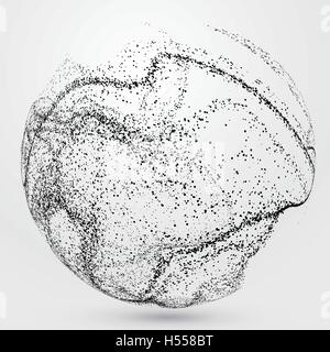 Irregolare grafica astratta, dinamica composizione particellare. Illustrazione Vettoriale