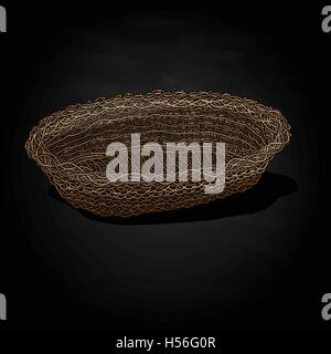 Cesto in Vimini. Vettore. Illustrazione isolato. Illustrazione Vettoriale