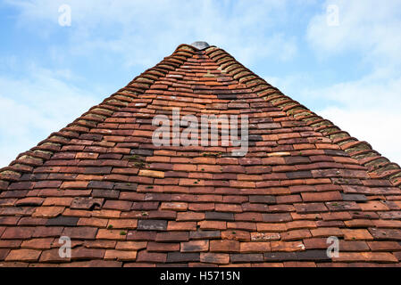 Xix secolo in piastrelle di terracotta a tetto Weald and Downland Open Air Museum, Singleton, Sussex, Inghilterra Foto Stock