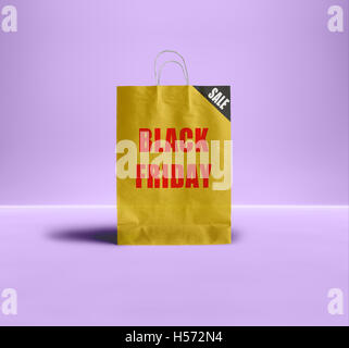 Venerdì nero sacchetto di carta. Foto Stock