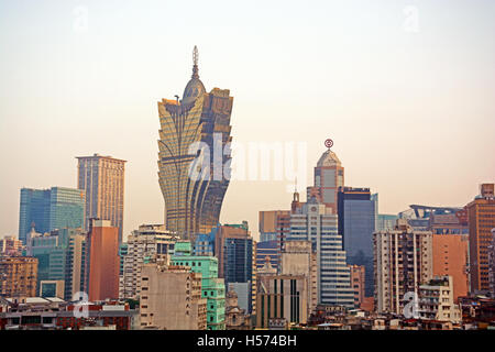 Skyline Grand Lisboa hotel casino Macao Cina Foto Stock