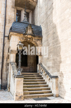 Calcestruzzo vecchia scalinata dalla chiesa quedlinburg Foto Stock