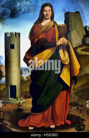 St Saint Barbera 1502 Giovanni Antonio del Boltraffio (o) Beltraffio 1466 -1516) pittore italiano del rinascimento lombardo, che ha lavorato presso lo studio di Leonardo da Vinci Italia Italiano Foto Stock