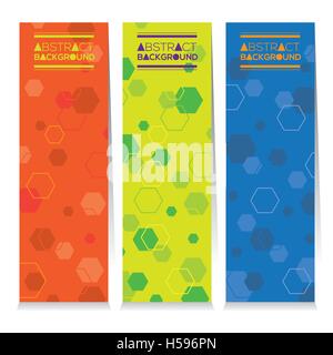 Il design moderno Set di tre astratto Banner verticale illustrazione vettoriale Illustrazione Vettoriale