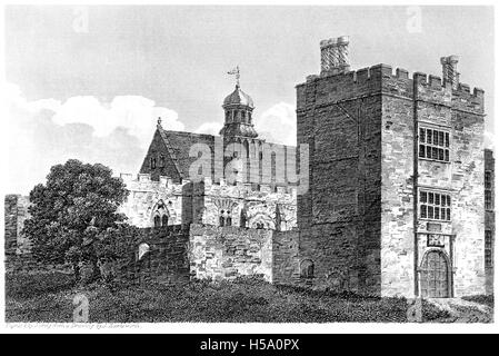 Una incisione di Penshurst, Sussex scansionati ad alta risoluzione da un libro stampato in 1812. Ritiene copyright free. Foto Stock