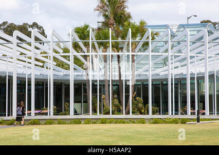 Mostra Calyz edificio inaugurato nel 2016 a Sydney Royal Botanic Gardens nel centro della città ,l'Australia Foto Stock