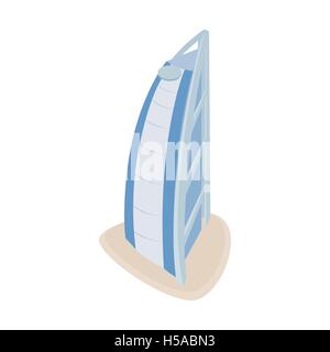 Hotel Burj Al Arab icona isometrica 3d style Illustrazione Vettoriale