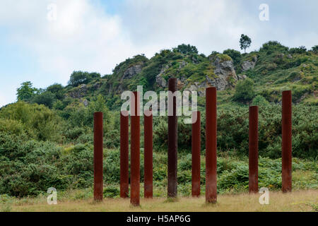 Scultura nel parco de La Arboleda - area ricreativa nel Trapaga Valley vicino a Bilbao, Vizcaya, Paesi Baschi, l'Europa. Foto Stock